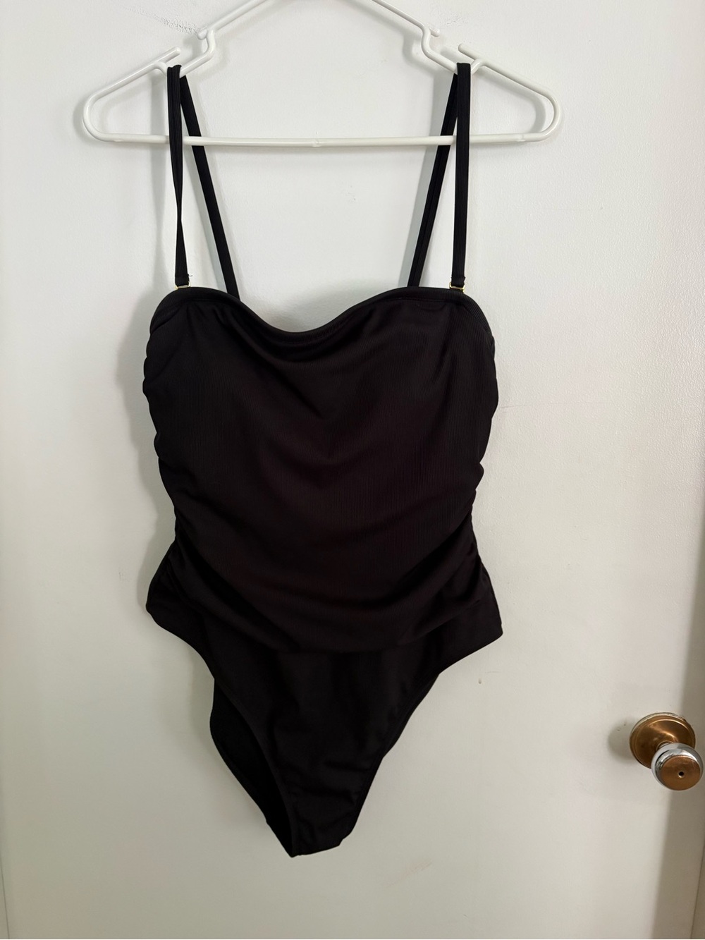 Black ribbed bathing suit